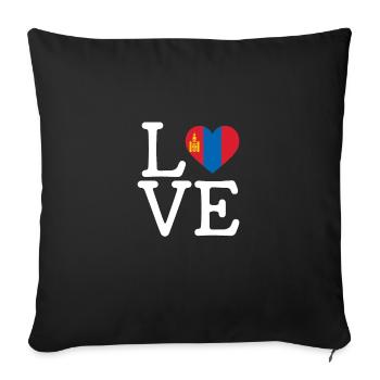 I love Mongolia, Mongolian flag mongolia - Sofa pillowcase 17,3'' x 17,3'' (45 x 45 cm) - black - Front