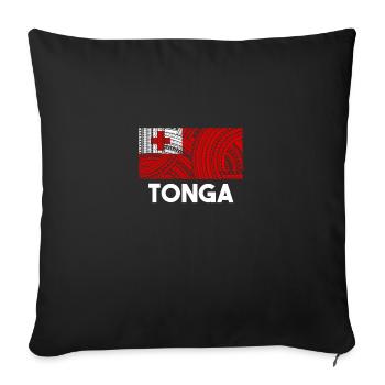 tonga flag, polynesian tonga - Sofa pillowcase 17,3'' x 17,3'' (45 x 45 cm) - black - Front
