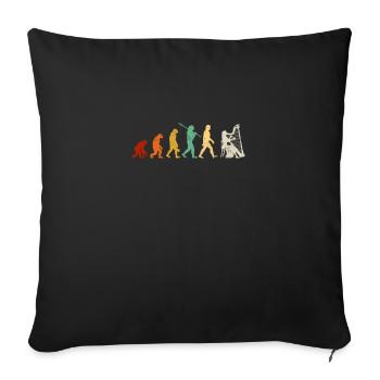 Harp evolution, musical instrument Harpist - Sofa pillowcase 17,3'' x 17,3'' (45 x 45 cm) - black - Front