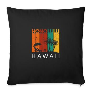 Honolulu hawaiian, hawaii - Sofa pillowcase 17,3'' x 17,3'' (45 x 45 cm) - black - Front