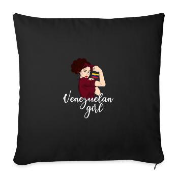 Venezuelan Girl, Venezuela - Sofa pillowcase 17,3'' x 17,3'' (45 x 45 cm) - black - Front