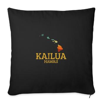 Kailua hawaiian, hawaii - Sofa pillowcase 17,3'' x 17,3'' (45 x 45 cm) - black - Front