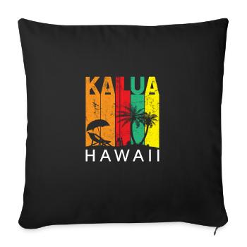 Kailua hawaiian, hawaii - Sofa pillowcase 17,3'' x 17,3'' (45 x 45 cm) - black - Front