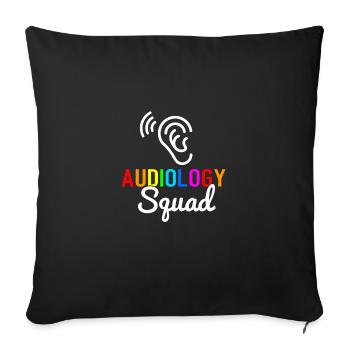 Audiology squad, audiologist - Sofa pillowcase 17,3'' x 17,3'' (45 x 45 cm) - black - Front