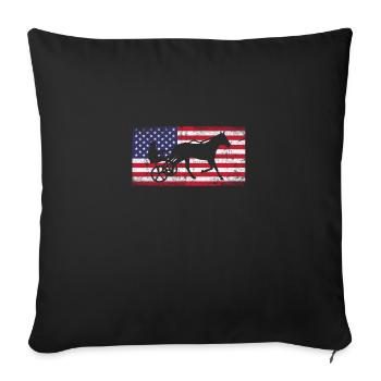 Harness racing american flag - Sofa pillowcase 17,3'' x 17,3'' (45 x 45 cm) - black - Front