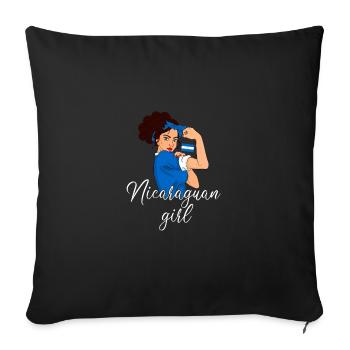 Nicaraguan girl, nicaragua - Sofa pillowcase 17,3'' x 17,3'' (45 x 45 cm) - black - Front
