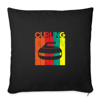 Curling vintage, curling - Sofa pillowcase 17,3'' x 17,3'' (45 x 45 cm) - black - Front