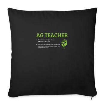 Agriculture Teacher definition, Agriculture Teache - Sofa pillowcase 17,3'' x 17,3'' (45 x 45 cm) - black - Front