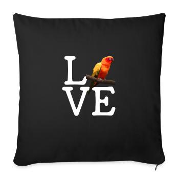 i love conure, parrot sun conure - Sofa pillowcase 17,3'' x 17,3'' (45 x 45 cm) - black - Front