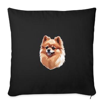 Pomeranian Dog - Sofa pillowcase 17,3'' x 17,3'' (45 x 45 cm) - black - Front