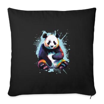 Panda - Sofa pillowcase 17,3'' x 17,3'' (45 x 45 cm) - black - Front