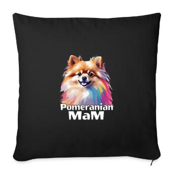 Funny Pomeranian Pomeranian for Dog Mom - Sofa pillowcase 17,3'' x 17,3'' (45 x 45 cm) - black - Front