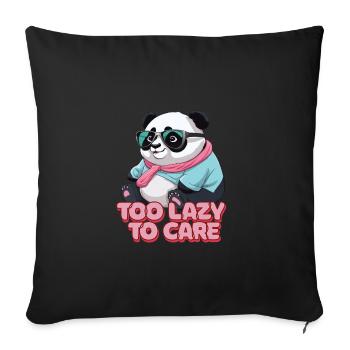 Funny Panda Saying Cute Funny Laziness - Sofa pillowcase 17,3'' x 17,3'' (45 x 45 cm) - black - Front