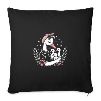 Cute Runner Duck Runner Duck Breeding Chick - Sofa pillowcase 17,3'' x 17,3'' (45 x 45 cm) - black - Front