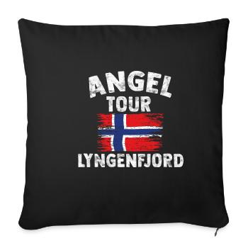 LYNGENFJORD - Angel Tour Norway personnalisable - Housse de coussin décorative 45 x 45 cm - noir - Devant