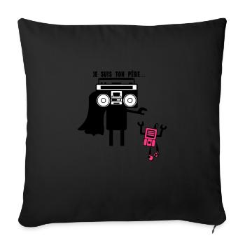 je suis ton pere radio k7 mp3 lecteur - Housse de coussin décorative 45 x 45 cm - noir - Devant