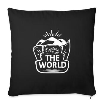 EXPLORE THE WORLD MOUNTAINS EARTH SHIRTS MOTIF GIFT - Sofa pillowcase 17,3'' x 17,3'' (45 x 45 cm) - black - Front