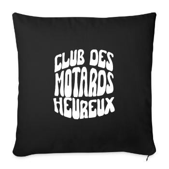 club des motards heureux - Housse de coussin décorative 45 x 45 cm - noir - Devant