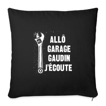allô garage gaudin j'écoute - Housse de coussin décorative 45 x 45 cm - noir - Devant