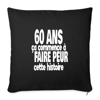60 ans - Housse de coussin décorative 45 x 45 cm - noir - Devant