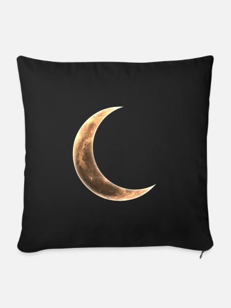 Mond Sichel Symbol Halbmond Nacht Himmel Phase - Sofakissenbezug 45 x 45 cm - Schwarz