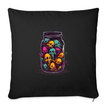 Ghost in a Glass Ghost Horror Skull Souls - Sofa pillowcase 17,3'' x 17,3'' (45 x 45 cm) - black - Front