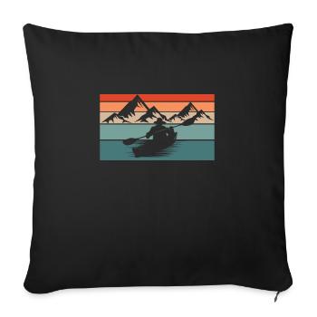 Kayak Water Sports - Sofa pillowcase 17,3'' x 17,3'' (45 x 45 cm) - black - Front