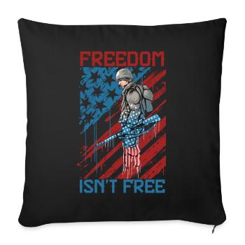 Freedom - American Independence Day - Sofa pillowcase 17,3'' x 17,3'' (45 x 45 cm) - black - Front