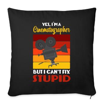 Directeur de la photographie Cinéma Passionné de cinéma - Housse de coussin décorative 45 x 45 cm - noir - Devant