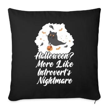 Manifestation introvertie contre Halloween - Housse de coussin décorative 45 x 45 cm - noir - Devant