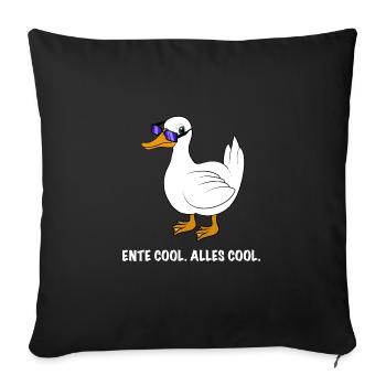 Ente cool Spruch - Sofakissenbezug 45 x 45 cm - Schwarz - Vorne