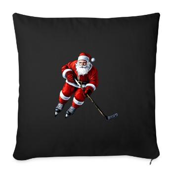 hockey player Christmas - Sofa pillowcase 17,3'' x 17,3'' (45 x 45 cm) - black - Front
