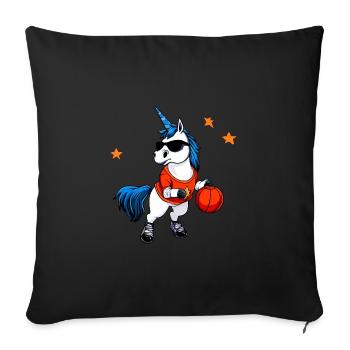 Basketball player Einhorn - Sofa pillowcase 17,3'' x 17,3'' (45 x 45 cm) - black - Front