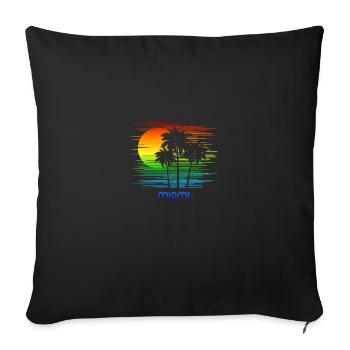 Miami Florida LGBTQ Rainbow Flag Pride Artistic - Sofa pillowcase 17,3'' x 17,3'' (45 x 45 cm) - black - Front