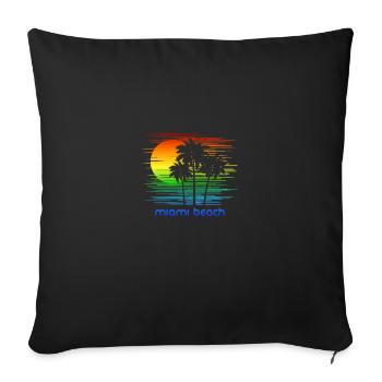 Miami Beach Florida LGBTQ Rainbow Flag Pride - Sofa pillowcase 17,3'' x 17,3'' (45 x 45 cm) - black - Front