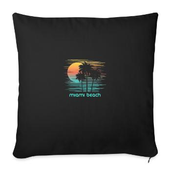 Miami Beach Florida Stilvoller Souvenirurlaub - Sofakissenbezug 45 x 45 cm - Schwarz - Vorne