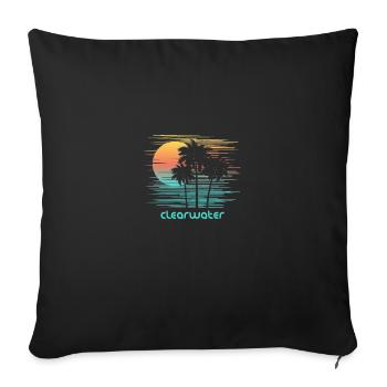 Clearwater Florida Stylish Souvenir Vacation - Sofa pillowcase 17,3'' x 17,3'' (45 x 45 cm) - black - Front