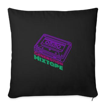 Generation Mixtape Kidcore Cassette Gift Idea - Sofa pillowcase 17,3'' x 17,3'' (45 x 45 cm) - black - Front