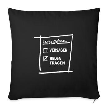 Helga Fragen - Sofakissenbezug 45 x 45 cm - Schwarz - Vorne