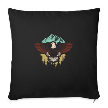 Majestic Flying American Bald Eagle - Sofakissenbezug 45 x 45 cm - Schwarz - Vorne