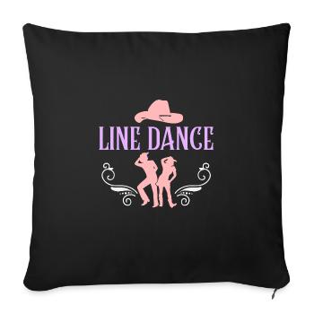 Line Dance Country Femmes Cadeau Musique Country - Housse de coussin décorative 45 x 45 cm - noir - Devant