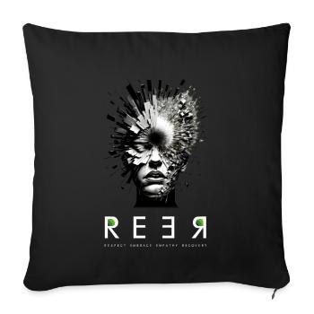 RESPECT EMBRACE EMPATHY RECOVERY - Mental Health - Sofa pillowcase 17,3'' x 17,3'' (45 x 45 cm) - black - Front