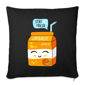 Juice and happiness - Sofa pillowcase 17,3'' x 17,3'' (45 x 45 cm) - black - Front