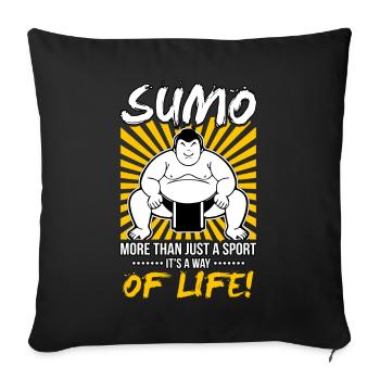 Le sumo, plus qu’un simple sport, c’est un mode de vie - Housse de coussin décorative 45 x 45 cm - noir - Devant