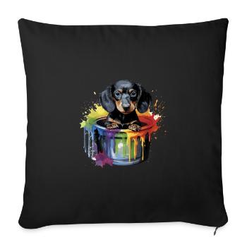 Dackel Hund für einen Hundebesitzer Dackel - Sofakissenbezug 45 x 45 cm - Schwarz - Vorne