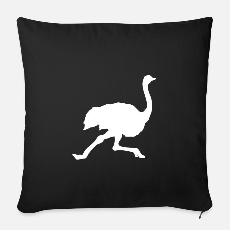 Afrikanischer Strauß Somalistrauß Geschenkidee - Sofakissenbezug 45 x 45 cm - Schwarz