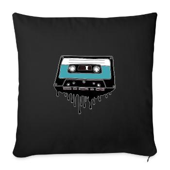 Kassette schmelzend 80's Motiv - Sofakissenbezug 45 x 45 cm - Schwarz - Vorne