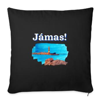 Cheers in Greek - Sofa pillowcase 17,3'' x 17,3'' (45 x 45 cm) - black - Front