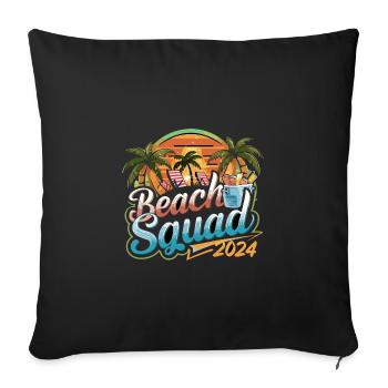 Beach Squad 2024 Tropischer Sonnenuntergang - Sofakissenbezug 45 x 45 cm - Schwarz - Vorne