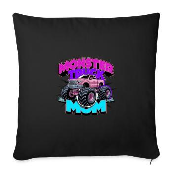 Lustiges Monster Truck Mama Mutter für Frauen - Sofakissenbezug 45 x 45 cm - Schwarz - Vorne